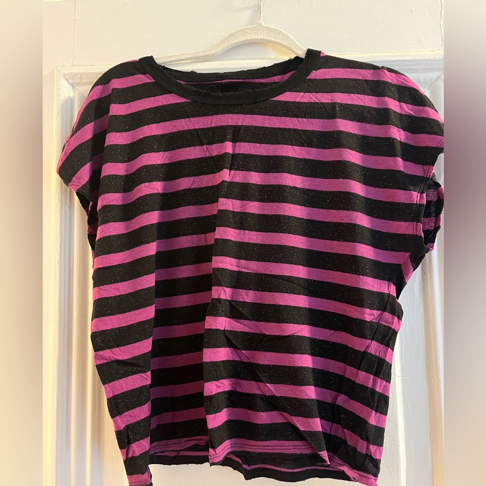 Rta Black and Pink Striped T-Shirt